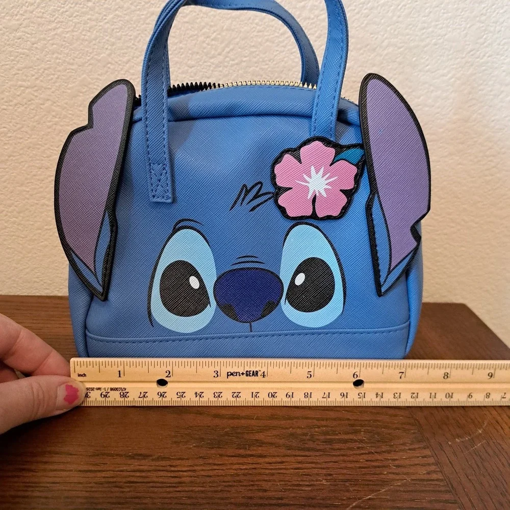 Disney Lilo & Stitch Blue Mini Satchel Handbag with 3D Ears and Hibiscus Flower